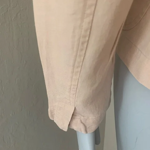EILEEN FISHER 100% Linen Blazer Beige Blush Lightweight Button Front Size XS - Picture 13 of 16